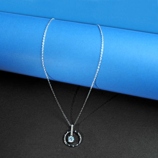 Sparkle Halo 925 Silver Solitaire Necklace