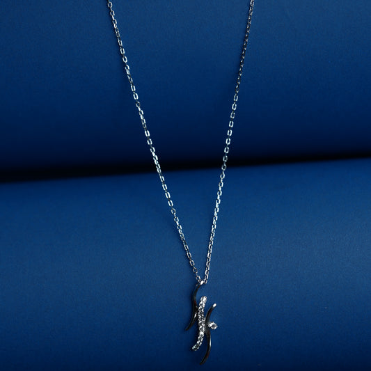 Twilight Curve 925 Silver Abstract Pendant Necklace