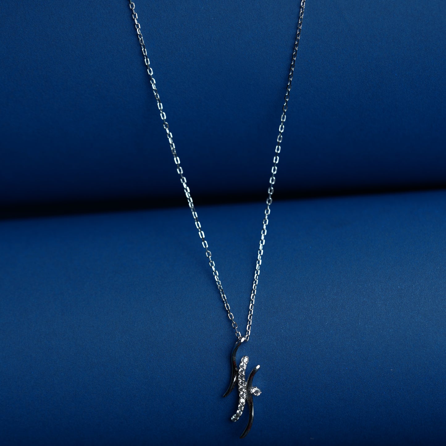 Twilight Curve 925 Silver Abstract Pendant Necklace