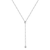 Luna Drop 925 Silver Long Pendant Necklace
