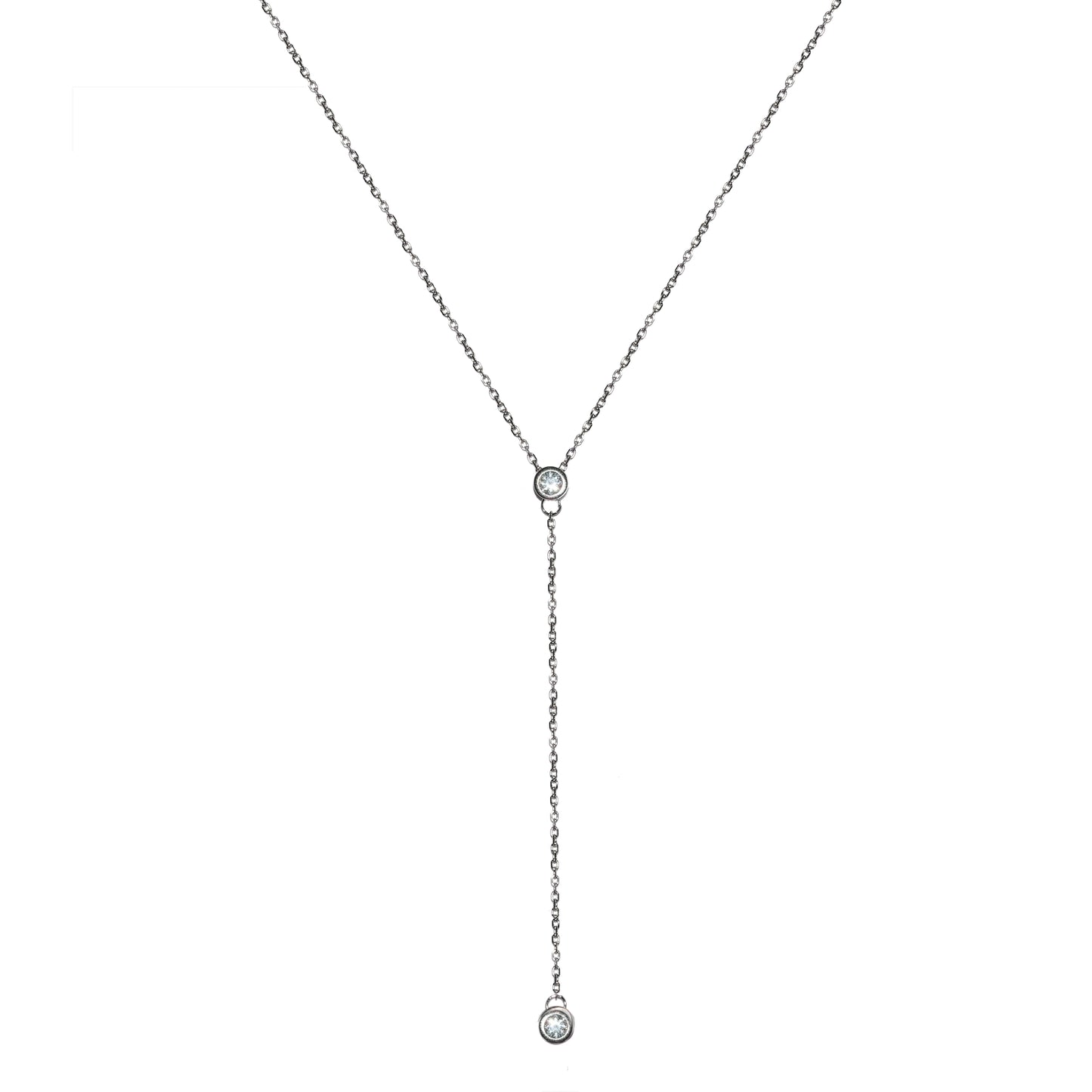 Luna Drop 925 Silver Long Pendant Necklace