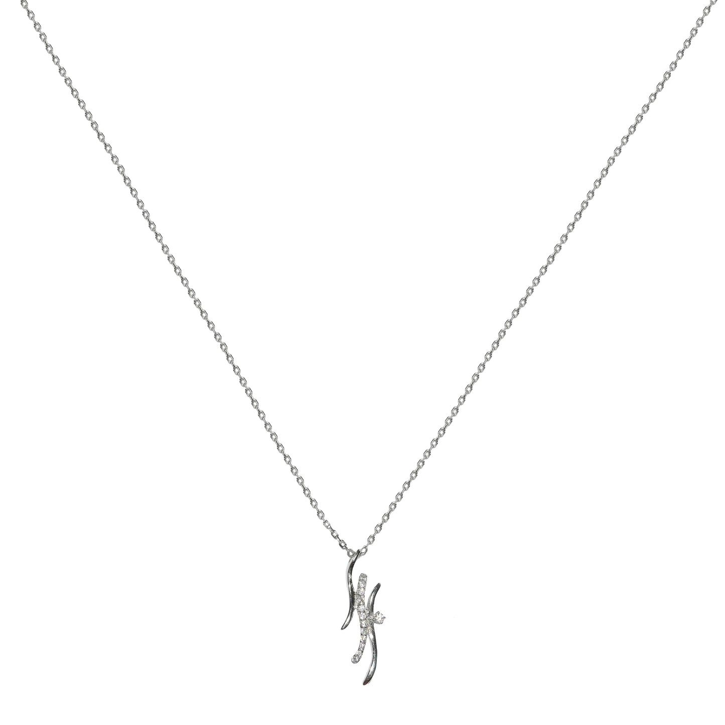 Twilight Curve 925 Silver Abstract Pendant Necklace