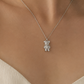 Sterling Silver Pavé Crystal Teddy Bear Pendant Necklace