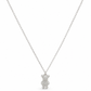 Sterling Silver Pavé Crystal Teddy Bear Pendant Necklace